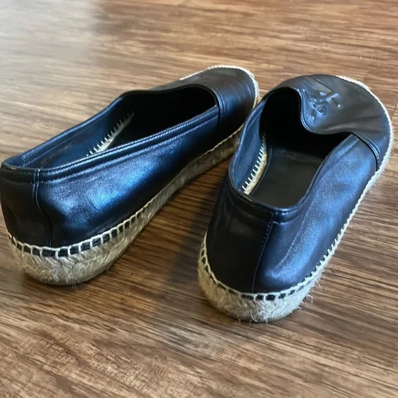 YSL Saint Laurent Leather Espadrille Flats - Picture 4 of 6